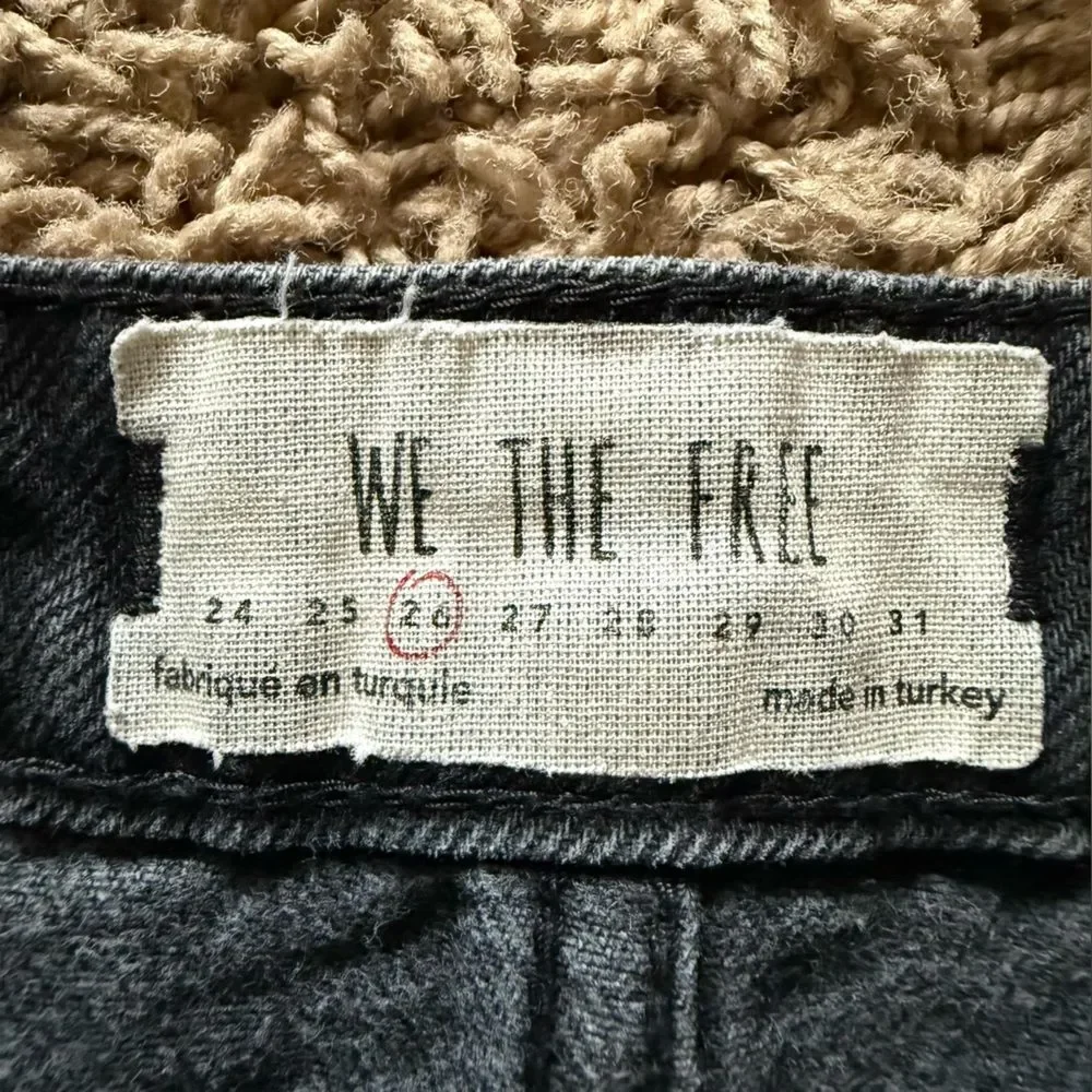 26 size We The Free Free People Black Denim Skirt Jean skirt distressed